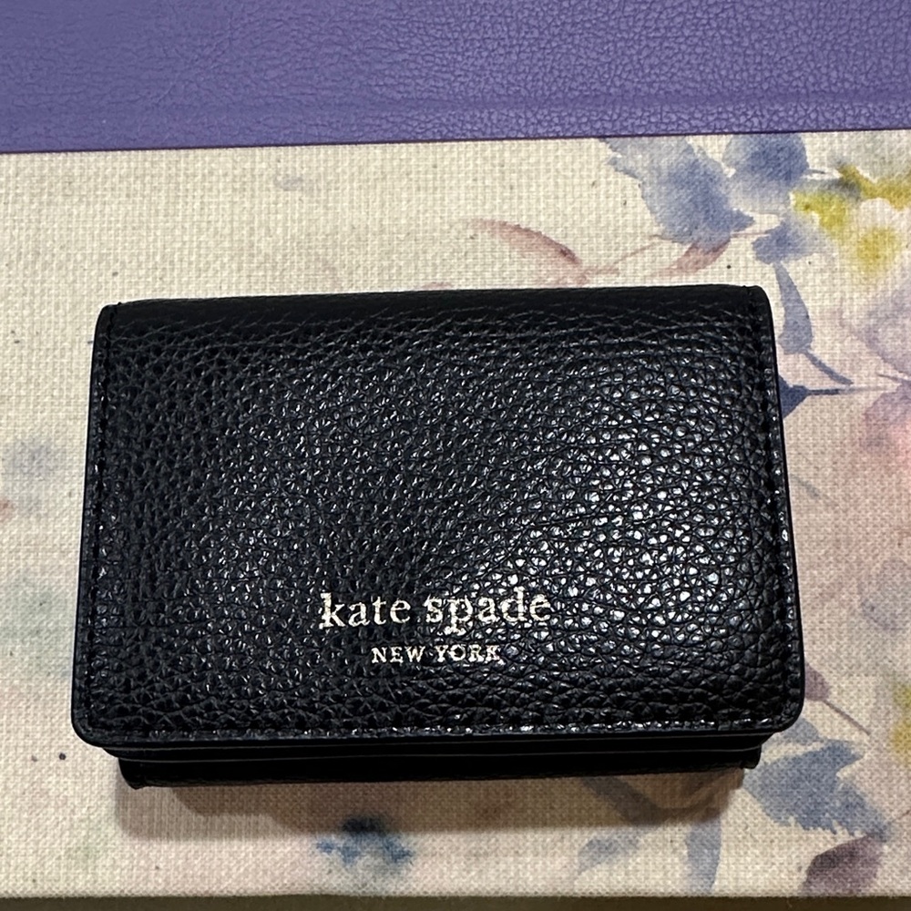 Kate Spade Black Textured Wallet unisex